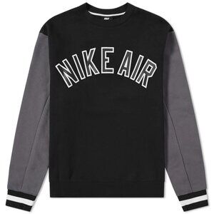 NIKE AIR SWEATSHIRT BLACK/GRAY SZ M BIG LOGO CASUAL ATHLETIC CORE VERSATILE